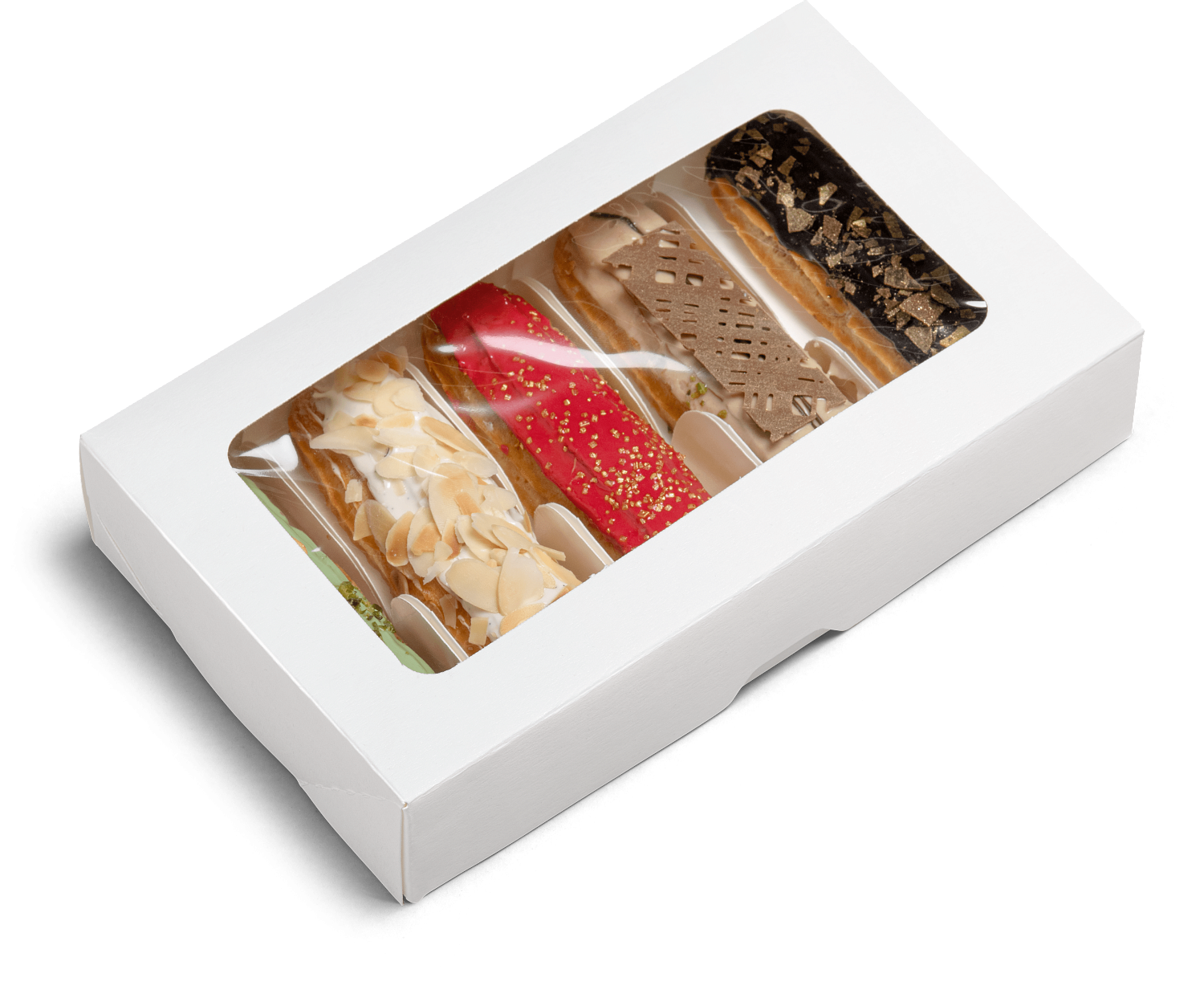 Новинка в ассортименте - упаковка для эклеров - ForG ECLAIR 5 Белый (150 шт./кор.)